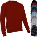 hemmy Fashion Herren Pullover Rundhals uni - rot - salsa L