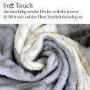 Flanell Kuscheldecke "Soft Touch" 130x170 - bella casa - Hellgrau Ornament