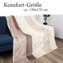 Flanell Kuscheldecke "Soft Touch" 130x170 - bella casa - Beige Ornament