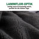 Sesselschoner Lammflor Optik - 140x144cm Anthrazit