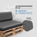 Palettenkissen Set 2-tlg. (Anthrazit) - Sitzkissen 120x80x15 cm, Rückenkissen 120x40x15cm - wasserabweisend (Lotusblüteneffekt) - Innenkissen aufblasbar