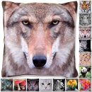 Kissenhülle Fotodruck 40x40 Wolf ohne Füllung